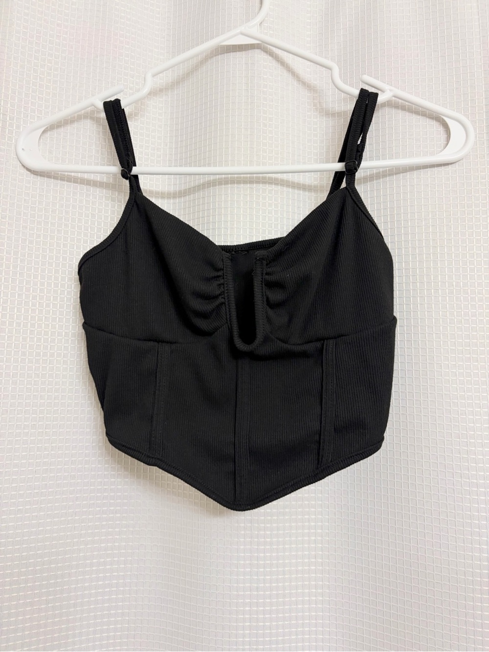 Black Women's Cropped Bustier Tank Top